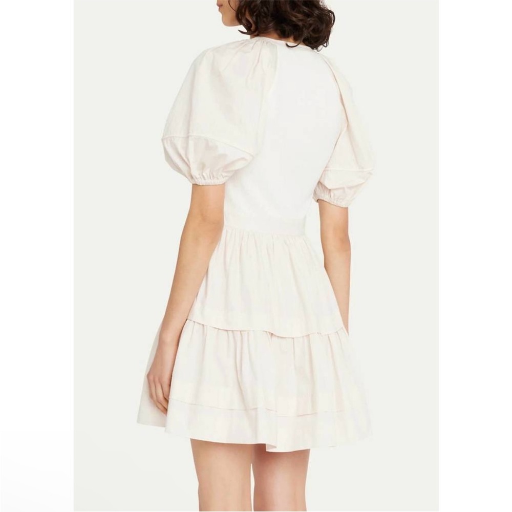 NWT Ulla Johnson Amelia Ivory Puff Sleeve Mini Mixed Media Revolve Dress 4 - Picture 4 of 12